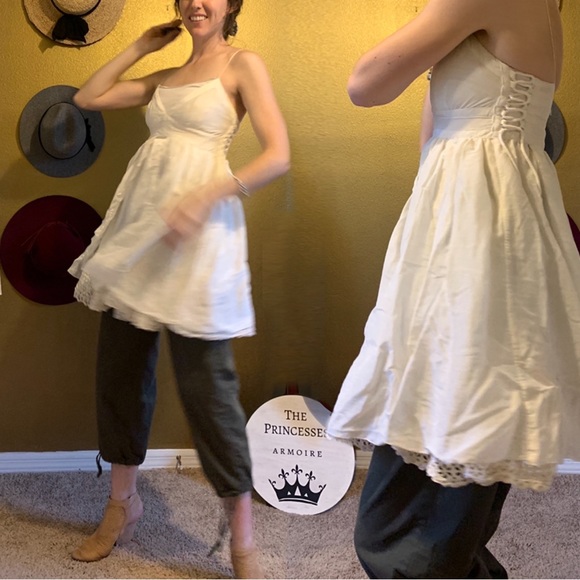 *Bui Italian Made Silk Cotton Lace Up Flowing Camisole Tank Top* - Picture 8 of 9